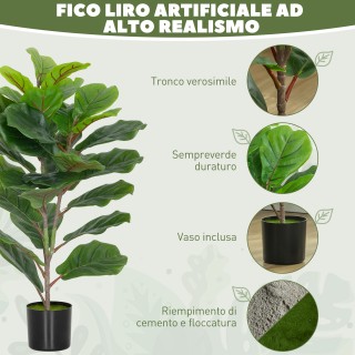 HOMCOM Τεχνητό Φυτό Ficus Lyrata Ύψους 80 εκ. για Εσωτερικούς Χώρου... HOMCOM Τεχνητό Φυτό Ficus Lyrata Ύψους 80 εκ. για Εσωτερικούς Χώρου...