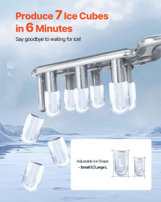 VEVOR Φορητή Μηχανή Πάγου, 7 Παγάκια σε 6 Λεπτά, 11.8 kg/Ημέρα, Αυτ... VEVOR Φορητή Μηχανή Πάγου, 7 Παγάκια σε 6 Λεπτά, 11.8 kg/Ημέρα, Αυτ...