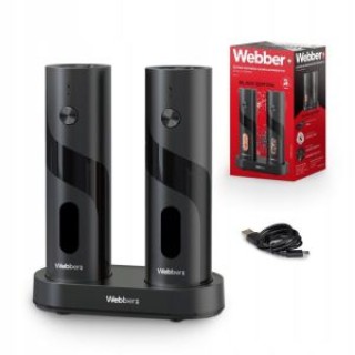 WEBBER Σετ 2 Τεμαχίων Ηλεκτρικός Μύλος Αλατιού και Πιπεριού Επαναφο...