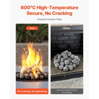 VEVOR 48 Τεμάχια Κεραμικές Πέτρες Φωτιάς 2.5-5 εκ Επαναχρησιμοποιού...