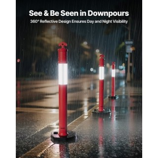 VEVOR 6 Πλαστικοί Οριοθέτες Κυκλοφορίας 1140mm με Βαρυδάκι GZDZJTJS...