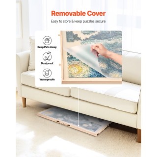 VEVOR Φορητός Ξύλινος Πίνακας Παζλ με Συρτάρια 1500 Κομματιών (86x6...