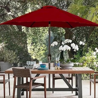 BAKAJI Ομπρελόνι Κήπου Μπορντό με Αεραγωγό και Ρυθμιζόμενη Κλίση με...