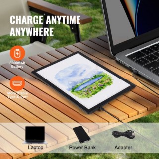 VEVOR Επαναφορτιζόμενη Επιφάνεια Φωτισμού LED A4 με Ρυθμιζόμενη Φωτ...