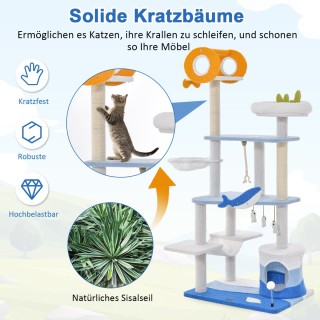 Costway  Παραδεισένιο Δέντρο Αναρρίχησης Γάτας με Θαλασσινό Σχέδιο ...