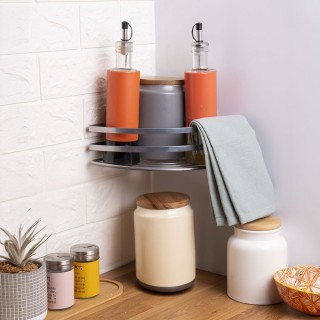 Galileo Γωνιακό ράφι από σίδερο 18x105 cm ασημί 5914750