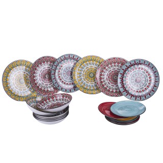 Villa dEste Home Σετ Πιάτων Πορσελάνης 18 Τεμαχίων για 6 Άτομα με 3...
