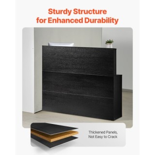 VEVOR Μαύρο Γραφείο Υποδοχής L-Σχήματος 55.12 ιντσών YBQTLX1CDCCJ18...