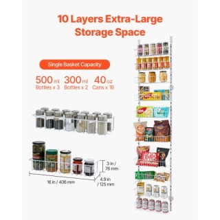 VEVOR 10-Tier Ρυθμιζόμενη Κρεμαστή Ραφιέρα Αποθήκευσης Πόρτας Παντο... VEVOR 10-Tier Ρυθμιζόμενη Κρεμαστή Ραφιέρα Αποθήκευσης Πόρτας Παντο...