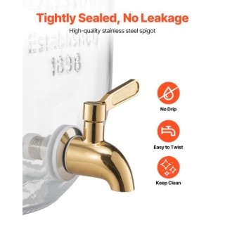 VEVOR Διανομέας Ποτών 8L Γυάλινος με Βάση 3 Τεμάχια για Πάρτι YLFPQ...