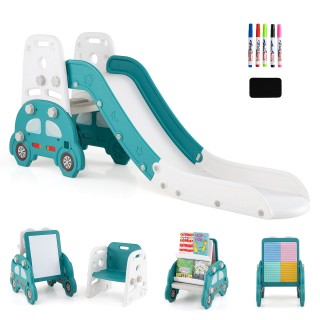 Costway 5-σε-1 Μετατρέψιμη Παιδική Τσουλήθρα με Σκαμπό, Ράφι Βιβλίω...