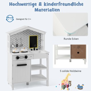 Costway Σετ Παιδικής Κουζίνας Αγροικίας με Αξεσουάρ και Πίνακα Ζωγ... Costway Σετ Παιδικής Κουζίνας Αγροικίας με Αξεσουάρ και Πίνακα Ζωγ...