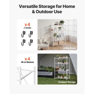 VEVOR Ράφι Αποθήκευσης με Ρόδες VEVOR, 4 Επιπέδων, Πτυσσόμενο, Λευκ... VEVOR Ράφι Αποθήκευσης με Ρόδες VEVOR, 4 Επιπέδων, Πτυσσόμενο, Λευκ...
