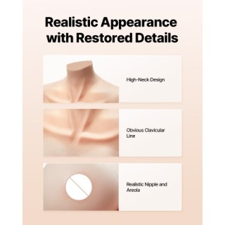 VEVOR Σιλικόνη Στήθος H-Cup Ψηλός Λαιμός Ψεύτικο Στήθος για Κοσπλέι...