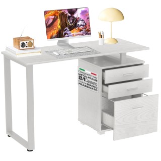 BAKAJI Γραφείο Συρταριέρα Τραπέζι Υπολογιστή Ατσάλι Ξύλο Λευκό Φρα... BAKAJI Γραφείο Συρταριέρα Τραπέζι Υπολογιστή Ατσάλι Ξύλο Λευκό Φρα...