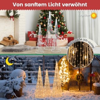 Χριστουγεννιάτικα Δέντρα  3 τμχ  με Φωτειζόμενη  Διακόσμηση  COSTWA...