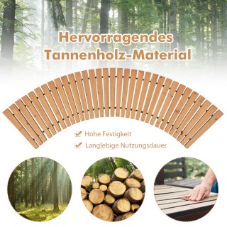 Costway Ξύλινο Πτυσσόμενο Μονοπάτι Κήπου με Μεταλλικό Σύρμα & Αντιο...