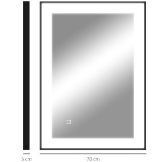 HOMCOM Φωτιζόμενος καθρέφτης μπάνιου LED με ρυθμιζόμενο χρώμα και ... HOMCOM Φωτιζόμενος καθρέφτης μπάνιου LED με ρυθμιζόμενο χρώμα και ...