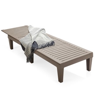 Costway  Ξαπλώστρα κήπου με ρυθμιζόμενη πλάτη 190 x 57.5 x 29cm Καφ...