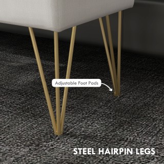 HOMCOM Κρεβάτι κάτω πάγκος με υφασμάτινο χώρο αποθήκευσης και ατσάλ...