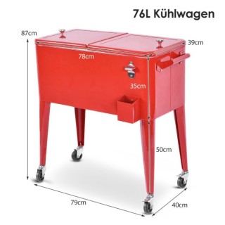 Φορητό Ψυγείο με Ρόδες 76L Χρώματος Κόκκινο COSTWAY OP2979 Φορητό Ψυγείο με Ρόδες 76L Χρώματος Κόκκινο COSTWAY OP2979