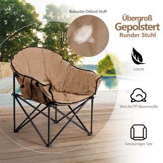 Costway Πτυσσόμενη Καρέκλα Camping με Ποτηροθήκη & Ψηλή Πλάτη 82 x ...