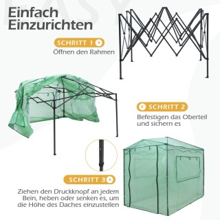 Costway Φορητό Θερμοκήπιο με Μεταλλικό Σκελετό και Παρατηρητήρια γι...