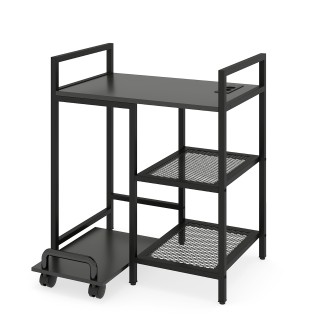 Costway Τριώροφη Κινητή Βάση Εκτυπωτή με Σταθμό Φόρτισης και Ράφια,...