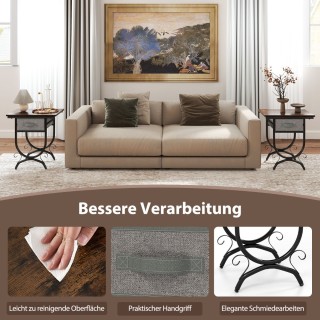 Costway Τραπεζάκι με Σκελετό από Μέταλλο και Υφασμάτινο Συρτάρι JV1...