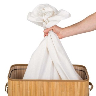 BAKAJI Πτυσσόμενο Καλάθι Απλύτων από Μπαμπού και Ύφασμα με Χειρολα... BAKAJI Πτυσσόμενο Καλάθι Απλύτων από Μπαμπού και Ύφασμα με Χειρολα...
