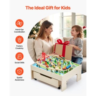 VEVOR Τραπέζι Δραστηριοτήτων Παιχνιδιού Ξύλινο με Συρταριέρα Αποθήκ... VEVOR Τραπέζι Δραστηριοτήτων Παιχνιδιού Ξύλινο με Συρταριέρα Αποθήκ...