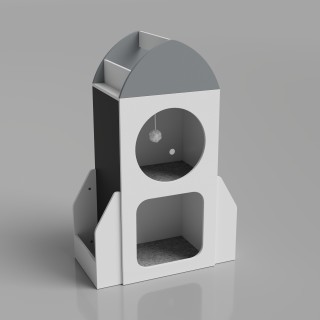 Costway Τριών Επιπέδων Παιδική Βιβλιοθήκη με Θέμα Διαστημικού Πυραύ...