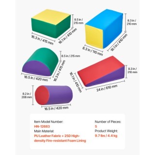 VEVOR Παιχνίδια Αναρρίχησης: 5 Τεμάχια Αφρώδη Μπλοκ για Νήπια και Π... VEVOR Παιχνίδια Αναρρίχησης: 5 Τεμάχια Αφρώδη Μπλοκ για Νήπια και Π...