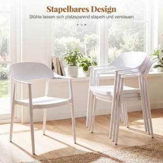 Costway Στοιβαζόμενες λευκές πλαστικές καρέκλες τραπεζαρίας και κου... Costway Στοιβαζόμενες λευκές πλαστικές καρέκλες τραπεζαρίας και κου...