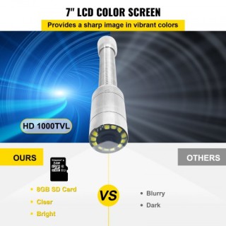 Κάμερα Επιθεώρησης Αποχέτευσης VEVOR 20M με Οθόνη 7  GDTCY20M7YC000...