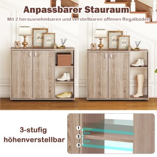 Costway Ντουλάπα Παπουτσιών με 2 Πόρτες & Ρυθμιζόμενα Ανοιχτά Ράφια... Costway Ντουλάπα Παπουτσιών με 2 Πόρτες & Ρυθμιζόμενα Ανοιχτά Ράφια...