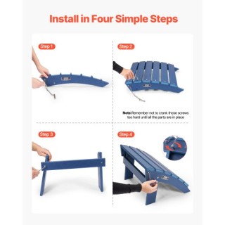 VEVOR Πτυσσόμενο Υποπόδιο HDPE Μπλε 15.7x18.9x13 Ίντσες KZDADLDKTTQ...