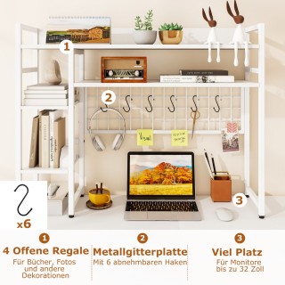 Costway Λευκή Επιτραπέζια Ραφιέρα με 4 Αποθηκευτικούς Χώρους & 6 Γ... Costway Λευκή Επιτραπέζια Ραφιέρα με 4 Αποθηκευτικούς Χώρους & 6 Γ...