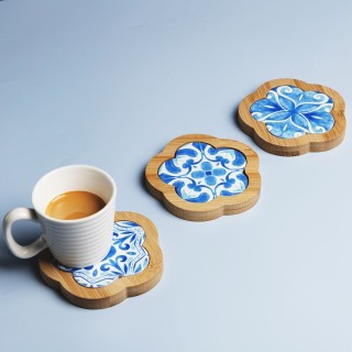 Villa DEste  Σετ 6 τμχ Διακοσμητικό κεραμικό πλακίδιο με μπαμπού πε...