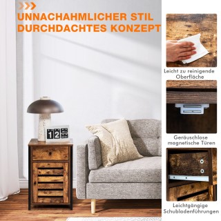 Costway Βιομηχανικό κομοδίνο με ρυθμιζόμενο ράφι σε ρουστίκ καφέ. ... Costway Βιομηχανικό κομοδίνο με ρυθμιζόμενο ράφι σε ρουστίκ καφέ. ...