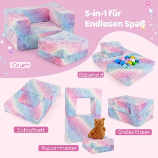 Costway  Παιδικός καναπές με φωτιζόμενα τμήματα 90 x 60 x 40 εκ. HV...