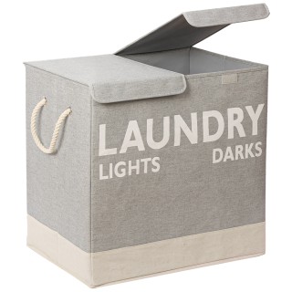 BAKAJI Διπλό Καλάθι Απλύτων με Χειρολαβές 02842255 BAKAJI Διπλό Καλάθι Απλύτων με Χειρολαβές 02842255