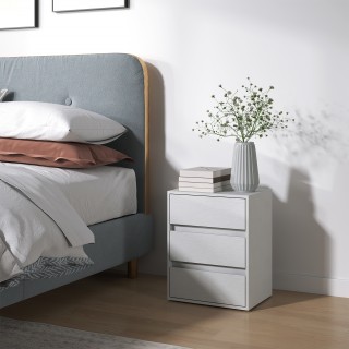 HOMCOM  Συρταριέρα 3 Συρταριών Μοντέρνα σε Λευκό Ξύλο, 40x30x50.5 ε...