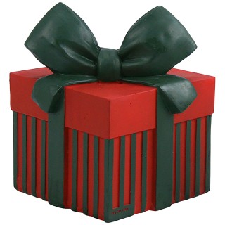 BAKAJI Βάση Χριστουγεννιάτικου Δέντρου Σχήμα Δώρου Πράσινο και Κόκκ...