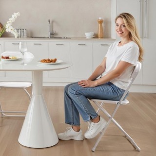 VEVOR Σετ 4 Φορητές Πλαστικές Καρέκλες με Ανθεκτικό Μεταλλικό Σκελε... VEVOR Σετ 4 Φορητές Πλαστικές Καρέκλες με Ανθεκτικό Μεταλλικό Σκελε...