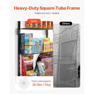 VEVOR 8-Επίπεδο Ρυθμιζόμενο Κρεμαστό Ράφι Αποθήκευσης Πόρτας Ντουλά...