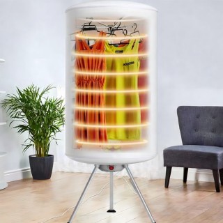 BAKAJI Κάθετος Ηλεκτρικός και Αθόρυβος Στεγνωτήρας Ρούχων 1000W – Ύ...