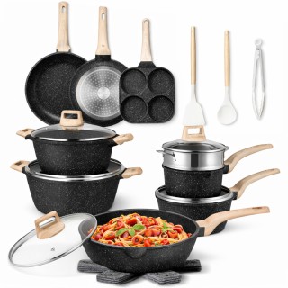 BAKAJI Σετ Μαγειρικών Σκευών 21 Τεμαχίων Μαύρο Χυτοπρεσαριστό Αντικ... BAKAJI Σετ Μαγειρικών Σκευών 21 Τεμαχίων Μαύρο Χυτοπρεσαριστό Αντικ...