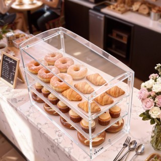 VEVOR Εμπορική Βιτρίνα Ζαχαροπλαστικής 3 Επιπέδων, Διαφανής Ακρυλικ...