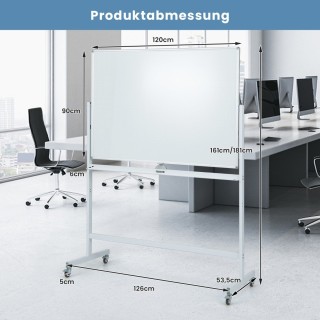 Costway Διπλής Όψης Πίνακας Whiteboard με Ρυθμιζόμενο Ύψος και Αξεσ...